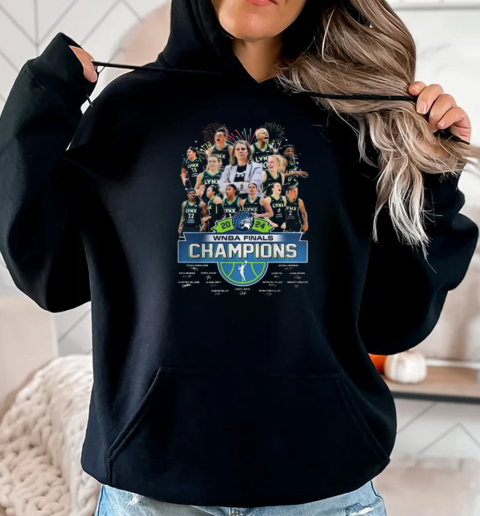 2024 Final Wnba Final Champions New York Liberty Signatures Fireworks T-Shirt Unisex Hoodie