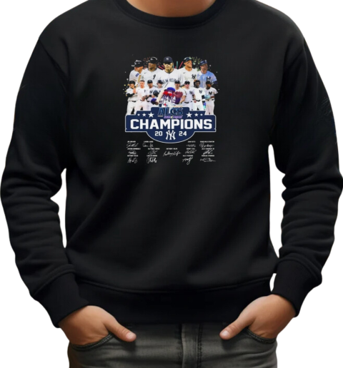 ALCS Champions 2024 New York Yankees Signatures Fireworks T-Shirt Unisex Sweatshirt