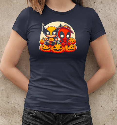 Deadpool and Wolverine Cute Halloween T-Shirt Classic Women's T-shirt