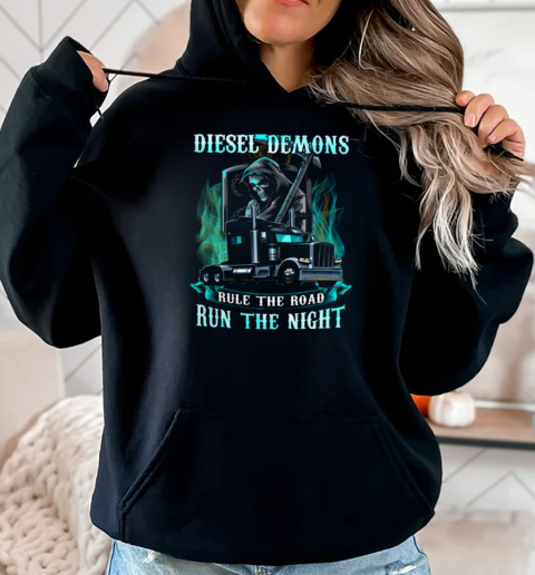 Diesel Demons Rule The Road Run The Night Truker T-Shirt Unisex Hoodie