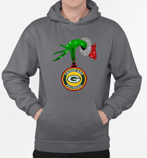 Grinch Hand Holding Green Bay Packers Christmas T-Shirt Unisex Hoodie