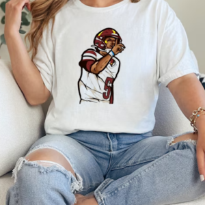 Jayden Daniels Shhh Cartoon Football Design T-Shirt Classic Women's T-shirt