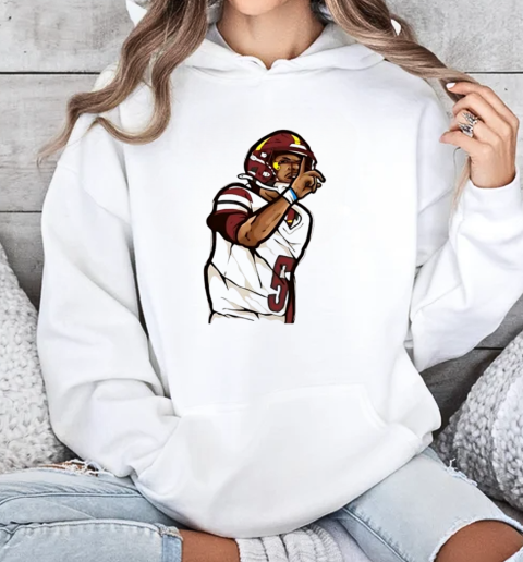 Jayden Daniels Shhh Cartoon Football Design T-Shirt Unisex Hoodie