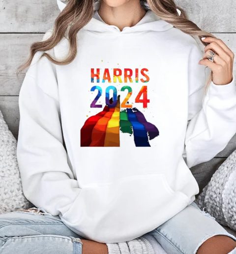 Kamala Harris 2024 Pride Colorful T-Shirt Unisex Hoodie