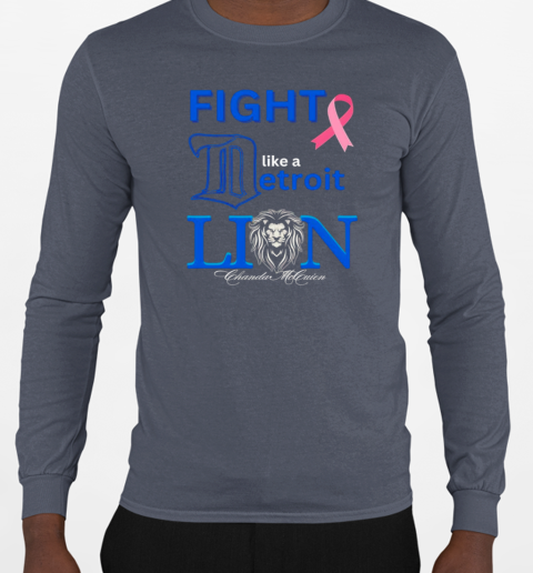 Lavender Ribbon fight like a Detroit Lion T-Shirt Long Sleeved T-shirt 