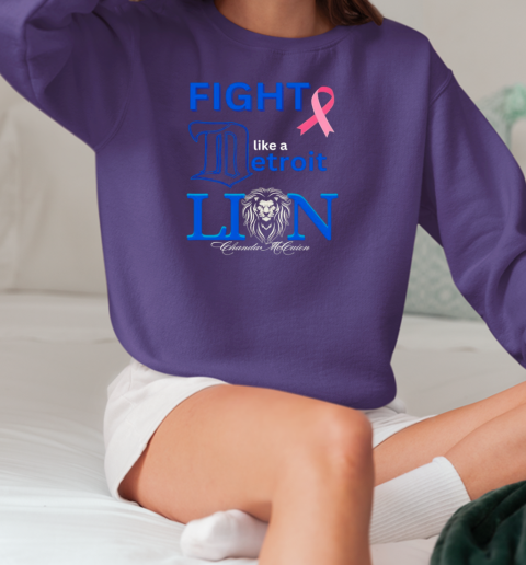 Lavender Ribbon fight like a Detroit Lion T-Shirt Unisex Sweatshirt