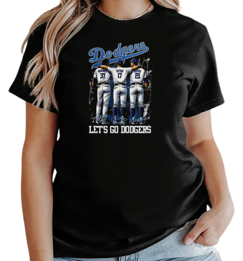 Los Angeles Dodgers Let's Go Dodgers Signatures T-Shirt Classic Women's T-shirt