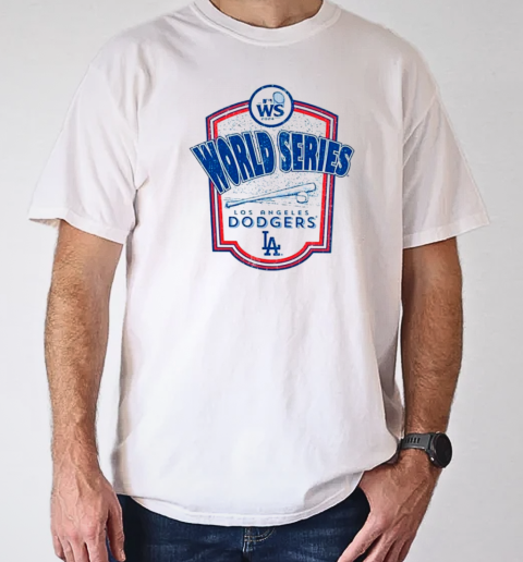 Los Angeles Dodgers Majestic Threads 2024 World Series Raglan Softhand T-Shirt