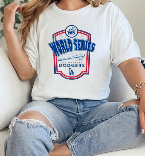 Los Angeles Dodgers Majestic Threads 2024 World Series Raglan Softhand T-Shirt Classic Women's T-shirt