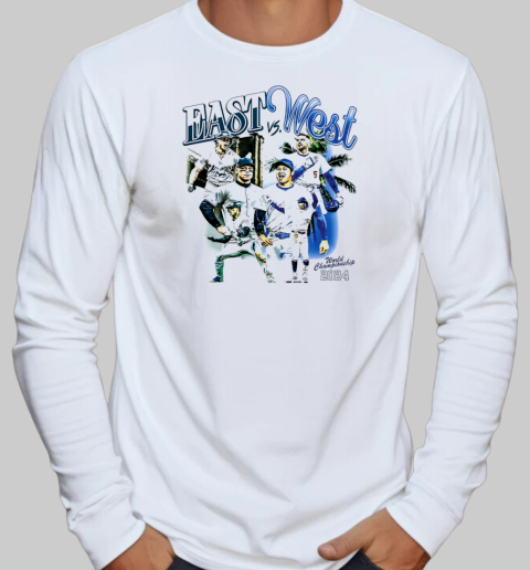 Los Angeles Dodgers and New York Yankees East vs West heavyweight showdown world championship 2024 T-Shirt Long Sleeved T-shirt 