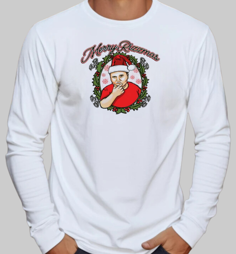 Merry Rizzmas Christmas 2024 T-Shirt Long Sleeved T-shirt 