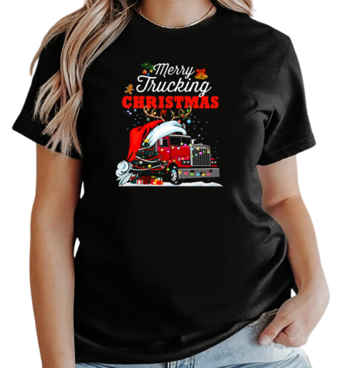 Merry Truckin Christmas Trucker T-Shirt Classic Women's T-shirt