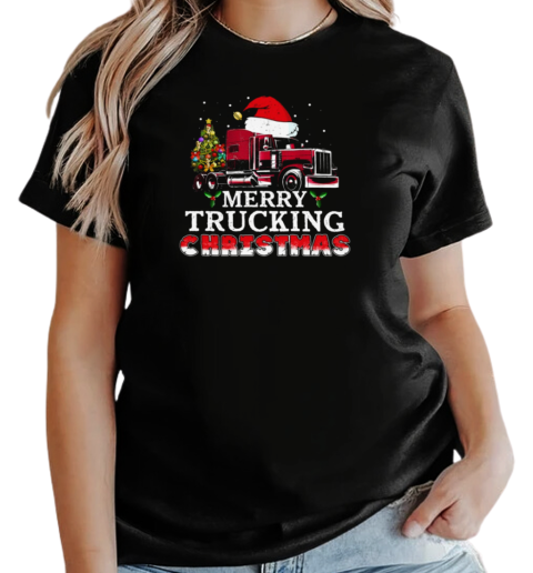 Merry Trucking Christmas Santa Hat T-Shirt Classic Women's T-shirt