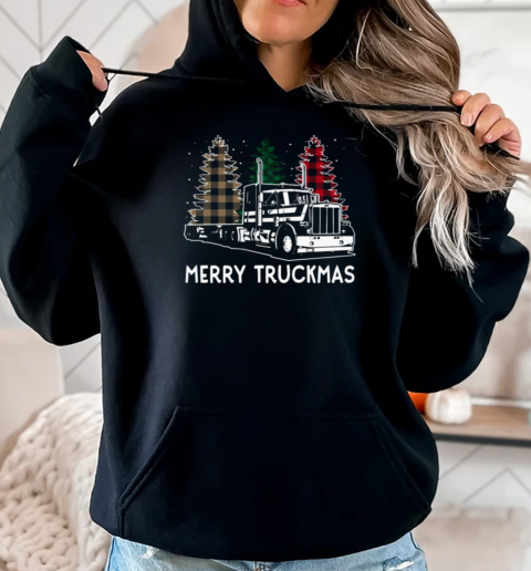 Merry Truckmas Christmas Tree ELF Santa Leopard T-Shirt Unisex Hoodie