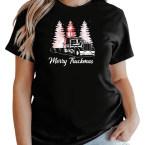 Merry Truckmas Pin Christmas Tree Cute Christmas Trucker T-Shirt Classic Women's T-shirt