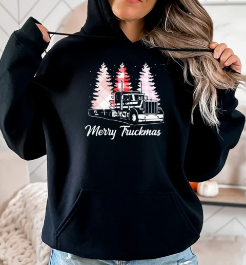 Merry Truckmas Pin Christmas Tree Cute Christmas Trucker T-Shirt Unisex Hoodie