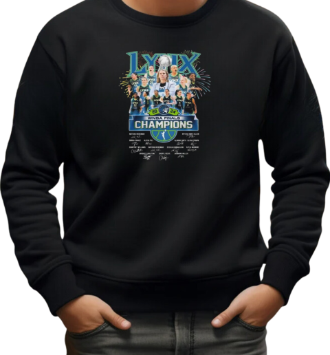 Minnesota Lynx 2024 WNBA Finals Champions Celebrating Signatures T-Shirt Unisex Sweatshirt