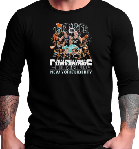 New York Liberty 2024 WNBA Finals Champions Celebrating Fireworks T-Shirt Long Sleeved T-shirt 