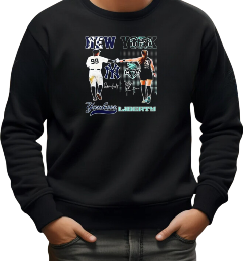 New York Yankees Aaron Judge New York Liberty Sabrina Ionescu Signatures 2024 T-Shirt Unisex Sweatshirt