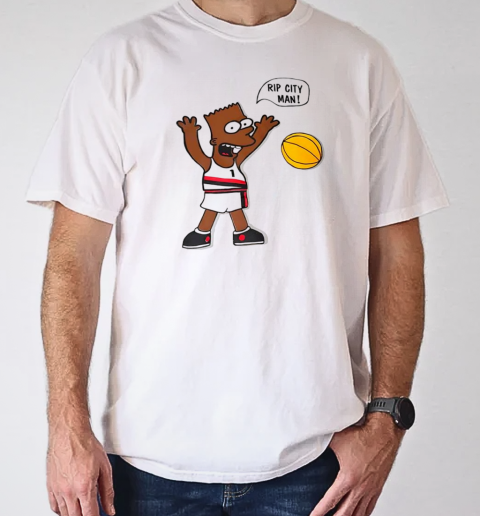 Rip City Man Basketball Player Bart Simpson T-Shirt