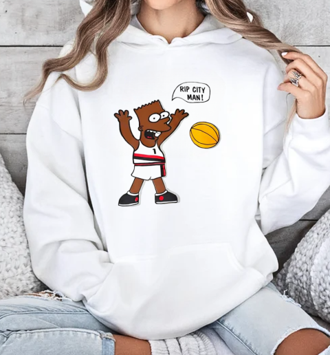 Rip City Man Basketball Player Bart Simpson T-Shirt Unisex Hoodie