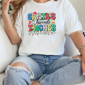 Santas favorite teacher Christmas light T-Shirt Classic Women's T-shirt