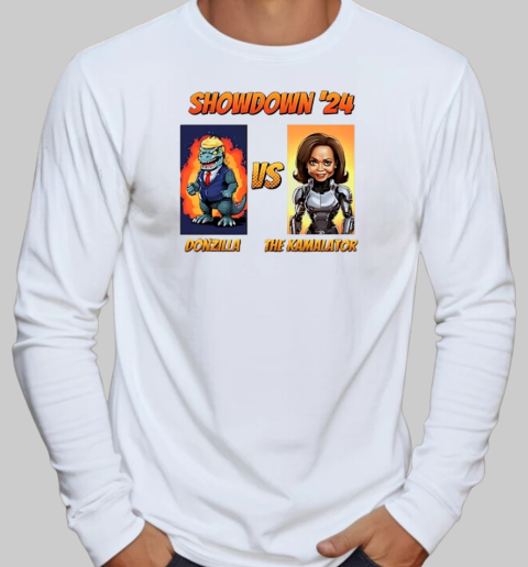 Showdown '24 Donzilla vs The Kamalator retro T-Shirt Long Sleeved T-shirt 