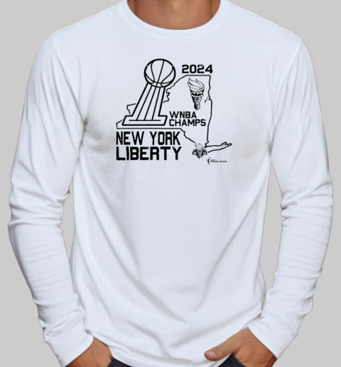 Stadium Essentials Mint New York Liberty 2024 WNBA Finals Champions Hometown T-Shirt Long Sleeved T-shirt 