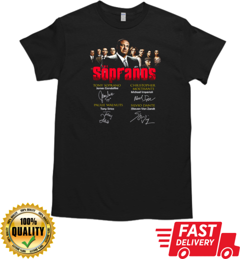 TV Series The Sopranos With The Actors Signature T-Shirt