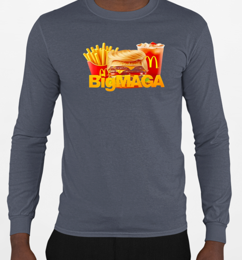 Trump McDonald's Big Maga T-Shirt Long Sleeved T-shirt 