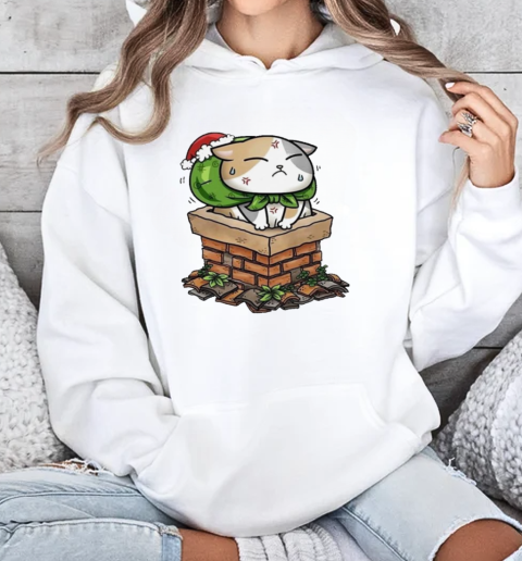 Cat Stuck In Chimney Christmas  Unisex Hoodie