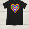 Colorful Rainbow Heart Kitty  Classic Men's T-shirt