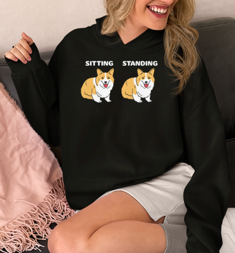 Corgi Sitting And Standing  Unisex Hoodie