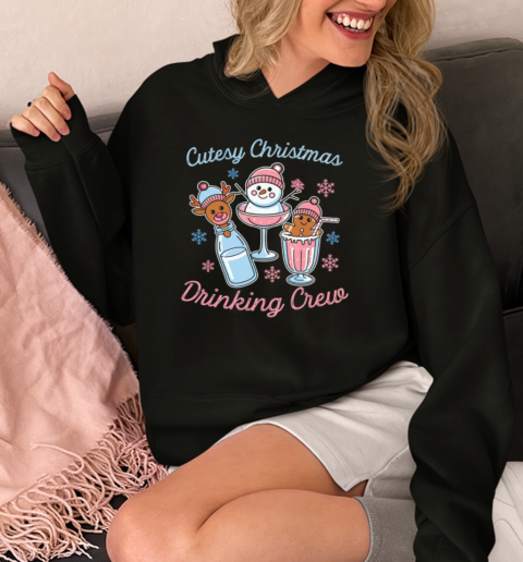 Cutesy Christmas Drinking Crew  Unisex Hoodie