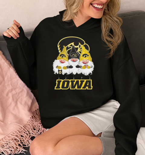 Gnomes Iowa Hawkeyes Merry Christmas 2024  Unisex Hoodie