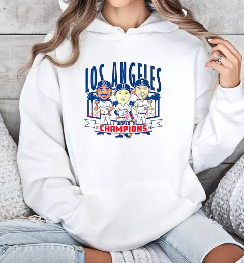 Los Angeles Dodgers baseball world champions caricatures  Unisex Hoodie