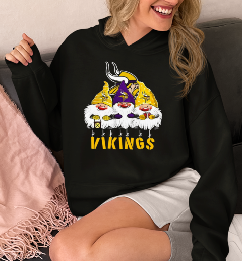 Merry Christmas Gnomies Minnesota Vikings Christmas 2024  Unisex Hoodie