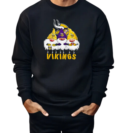 Merry Christmas Gnomies Minnesota Vikings Christmas 2024  Unisex Sweatshirt