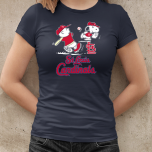 Peanuts Charlie Brown And Snoopy Playing Baseball St. Louis Cardinals  Classic Women's T-shirt