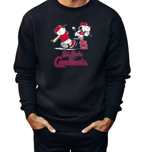 Peanuts Charlie Brown And Snoopy Playing Baseball St. Louis Cardinals  Unisex Sweatshirt