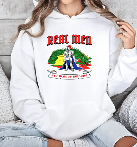 Real men get bloody swords  Unisex Hoodie