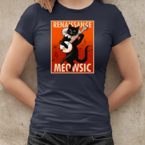 Renaissance Meowsic Cute Vintage Musician Cat  Classic Women's T-shirt