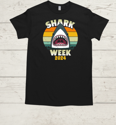 Shark Week 2024 Distressed Vintage Summer T-Shirt