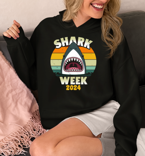 Shark Week 2024 Distressed Vintage Summer  Unisex Hoodie