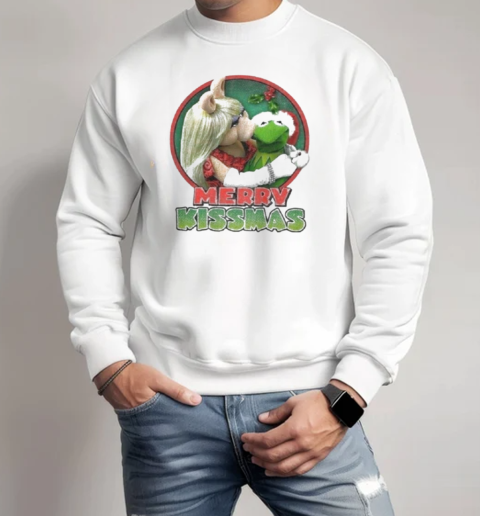 The Muppets Kermit Miss Piggy Merry Kissmas  Unisex Sweatshirt