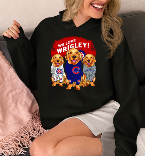 We Love Wrigley Chicago Cubs Retriever Dog  Unisex Hoodie