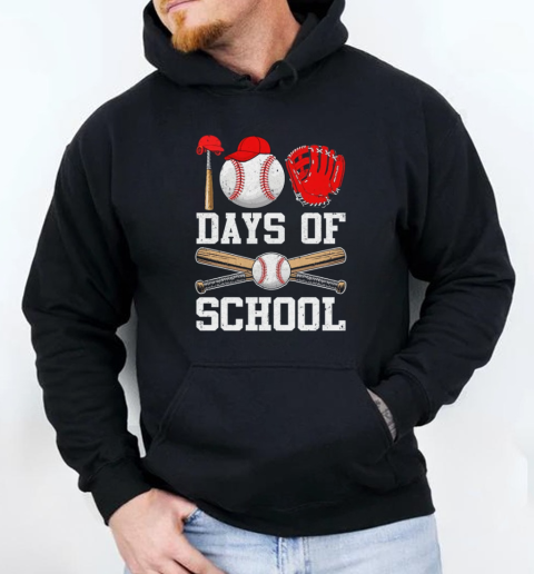 100 Days Of School Baseball 100Th Day Students Boys Kids T-Shirt Unisex Hoodie