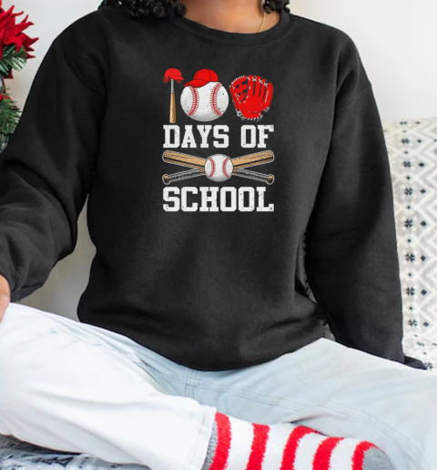 100 Days Of School Baseball 100Th Day Students Boys Kids T-Shirt Unisex Sweatshirt