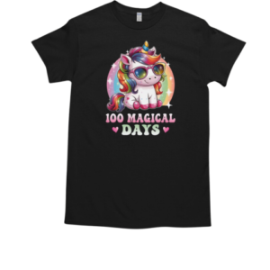100th Day Of School Unicorn 100 Magical Days Kids Girls T-Shirt Classic Men's T-shirt