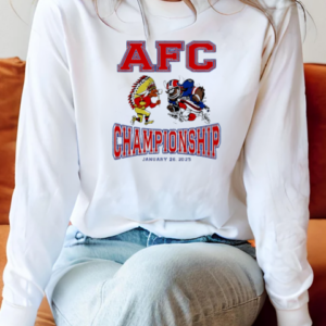 Afc Championship Kansas City Chiefs vs Buffalo Bills mascots January 25 2025 T-Shirt Long Sleeved T-shirt 